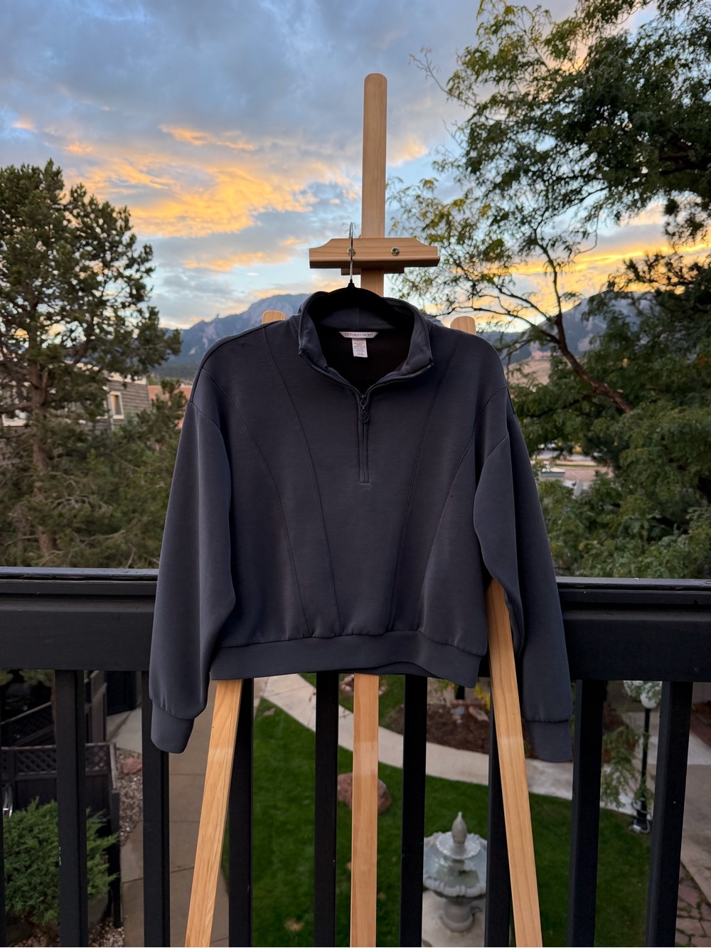 Victoria’s Secret Pure Black Modal Half Zip Sweatshirt
